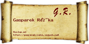 Gasparek Réka névjegykártya